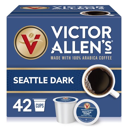 Victor Allen Victor Allen's Coffee Seattle Dark, Dark Roast, 42 Count, Single Serve Coffee Pods for Keurig K-Cup Brewers, PK42 FG016160RV